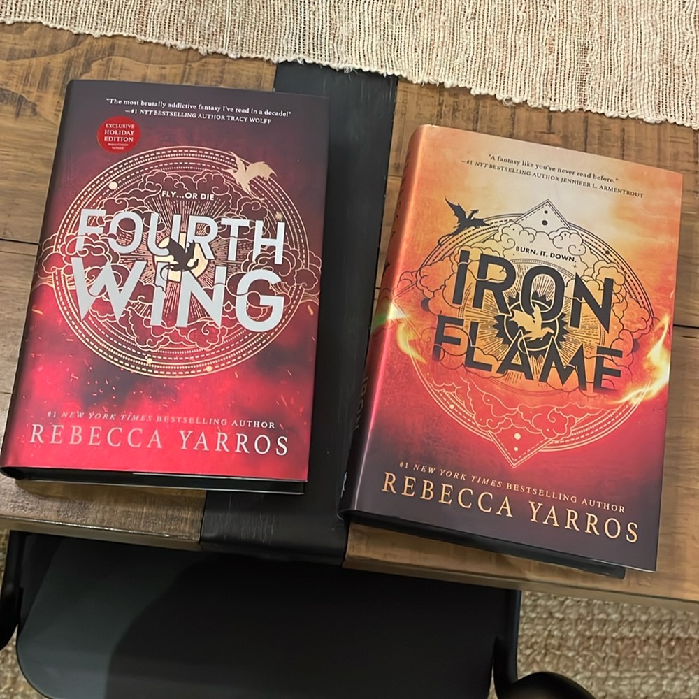 Set of two Rebecca Yarros Holiday Edition Black Spine Books - Smoke Free Home
